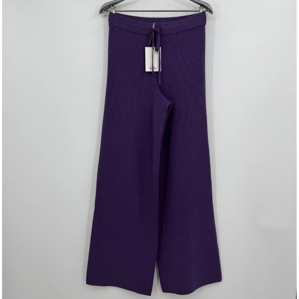 Kilte Collection Taylor Wide Leg Pant  size 0 XS Plum Cotton-Cashmere Drawstring